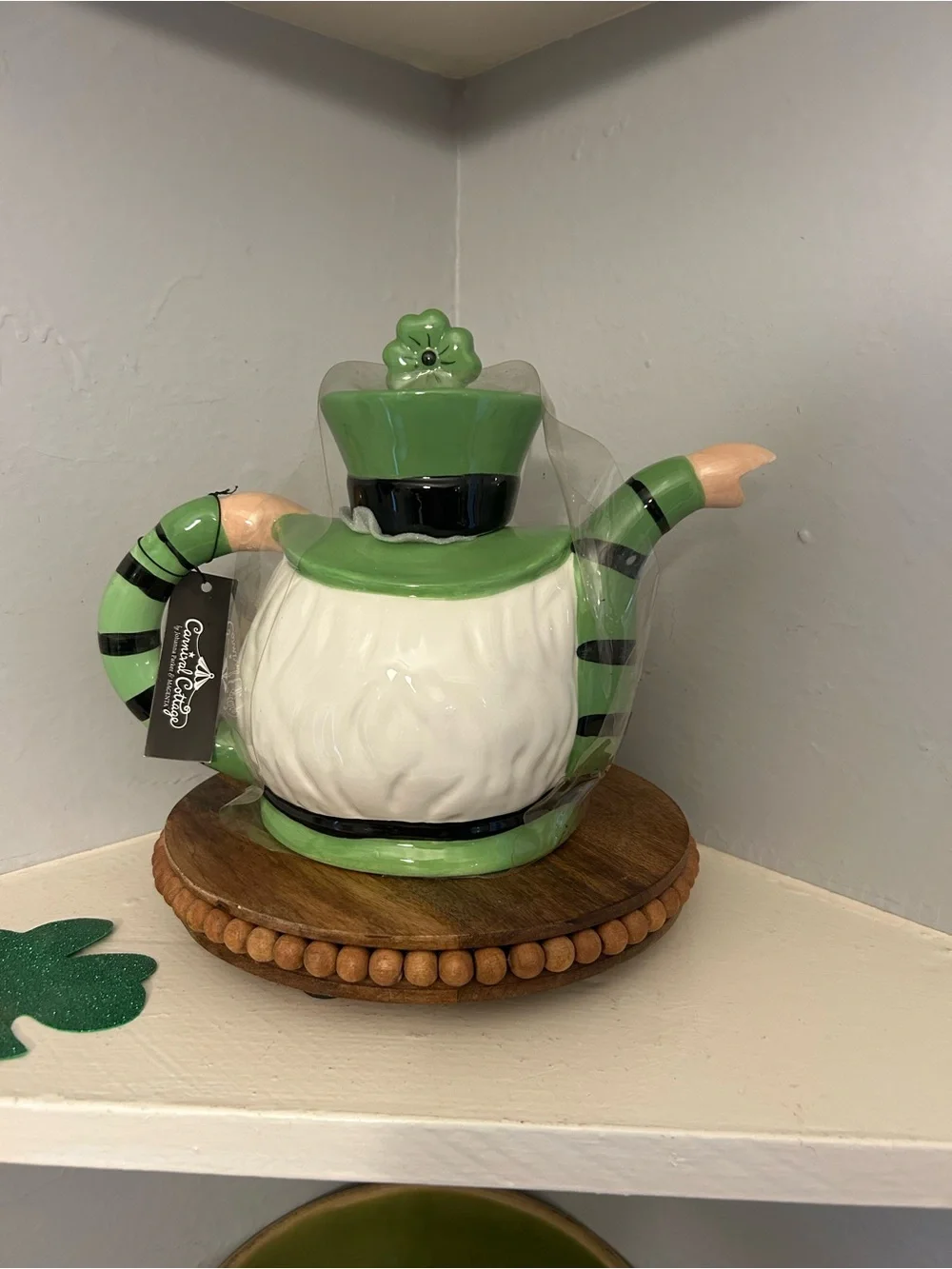 Joanna Parker Green Leprechaun Face Teapot - Ceramic St. Patrick's Day Decor